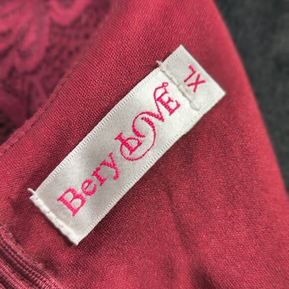 Bery Love Burgundy Lace Knee Length Women's Dress Size XL - Picture 7 of 12